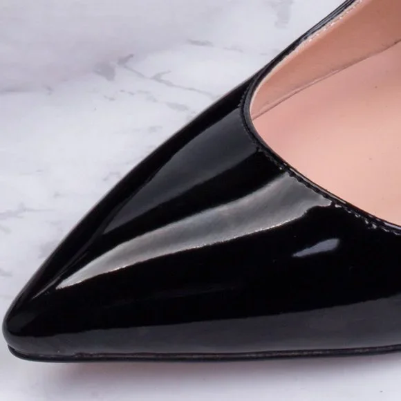 Petit Cadeau Lavinia - Sexy Slip on Pumps with 4" Heels. Black Patent. NEW! - Picture 5 of 7